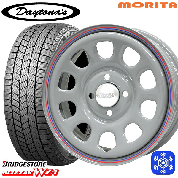 155/70R13 クリッパーリオ スクラムワゴン 2025~2026年製 ブリヂストン ブリザック WZ1 MRT DAYTONA'S G2 デイトナズ グレー 13インチ 4.5J 4H100+40 スタッドレスタイヤホイール4本セット|エムオートギャラリー
