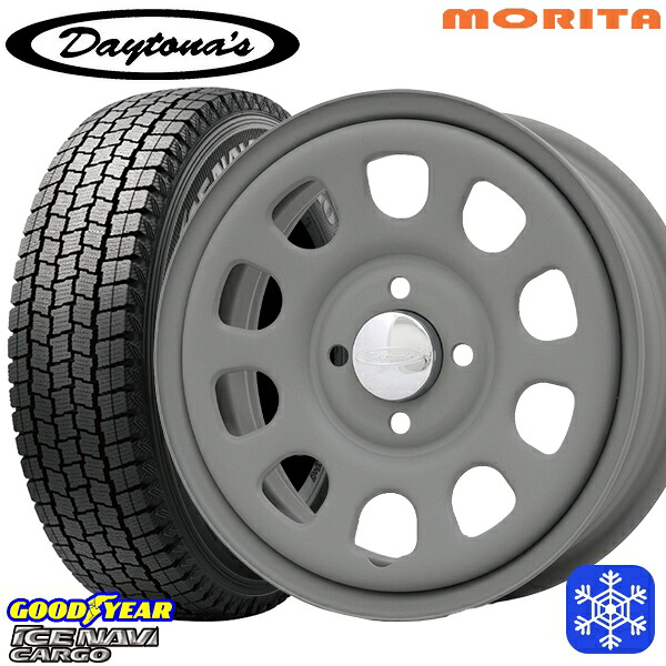 【新品 スタッドレス1台分4本セット】 145R12 6PR （145/80R12） 2024～2025年製 グッドイヤー アイスナビカーゴ MRT DAYTONA'S G2 デイトナズ マットグレー 12インチ 4.0J 4H100+42