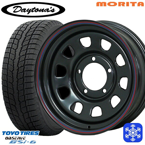 【新品 スタッドレス1台分4本セット】 215/70R16 100Q シエラ ノマド 2022～2023年製 トーヨー オブザーブ GSi-6 MRT DAYTONA'S デイトナズ ブラック 16インチ 6.0J 5H139.7±0