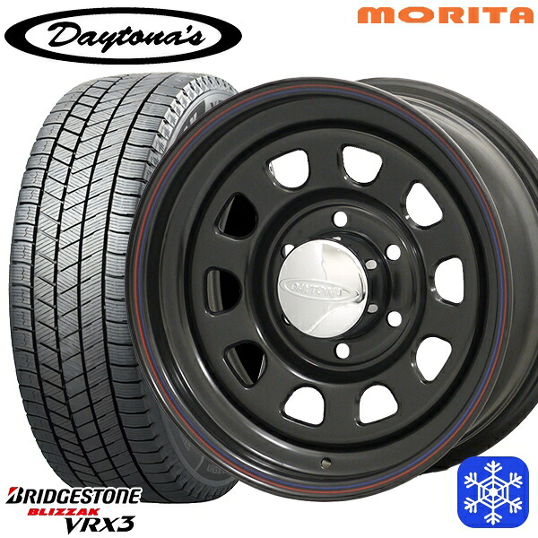 215/60R17 96Q ハイエース ※車検非対応 2025年製 ブリヂストン ブリザック VRX3 MRT DAYTONA'S デイトナズ ブラック 17インチ 6.5J 6H139.7+38 スタッドレスタイヤホイール4本セット|エムオートギャラリー