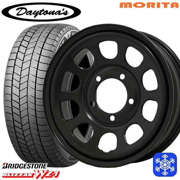 【新品 スタッドレス1台分4本セット】 195/80R15 ジムニーシエラ 2025年製 ブリヂストン ブリザック WZ1 MRT DAYTONA'S デイトナズ マットブラック 15インチ 6.0J 5H139.7±0