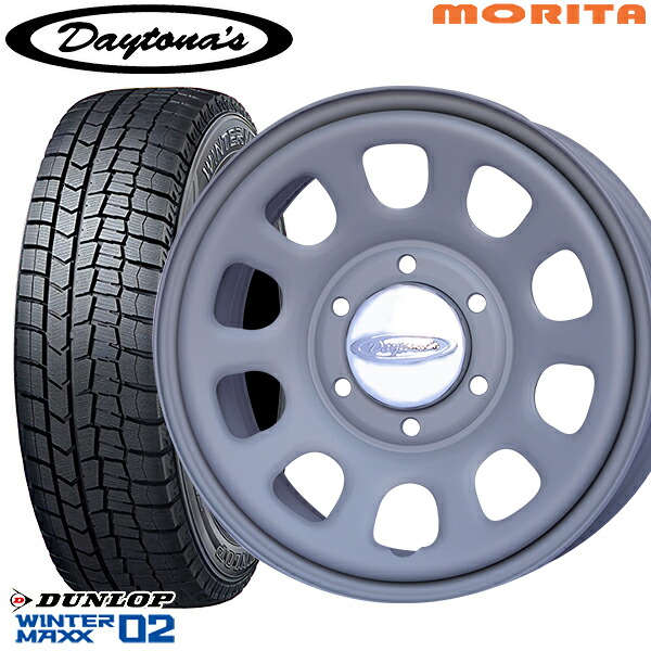 215/60R17 96Q ハイエース ※車検非対応 2023～2024年製 ダンロップ ウィンターマックス WM02 MRT DAYTONA'S デイトナズ マットグレー 17インチ 6.5J 6H139.7+38 スタッドレスタイヤホイール4本セット｜エムオートギャラリー