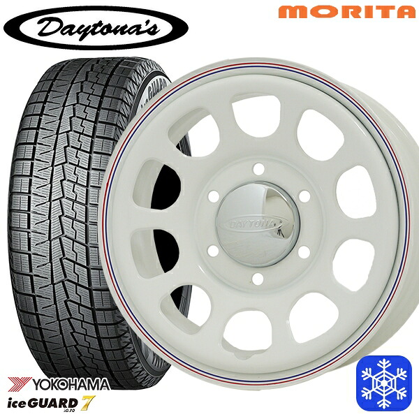 【新品 スタッドレス1台分4本セット】 215/60R17 96Q ハイエース ※車検非対応 2024～2025年製 ヨコハマ アイスガード7 IG70 MRT DAYTONA'S デイトナズ ホワイト 17インチ 6.5J 6H139.7+38