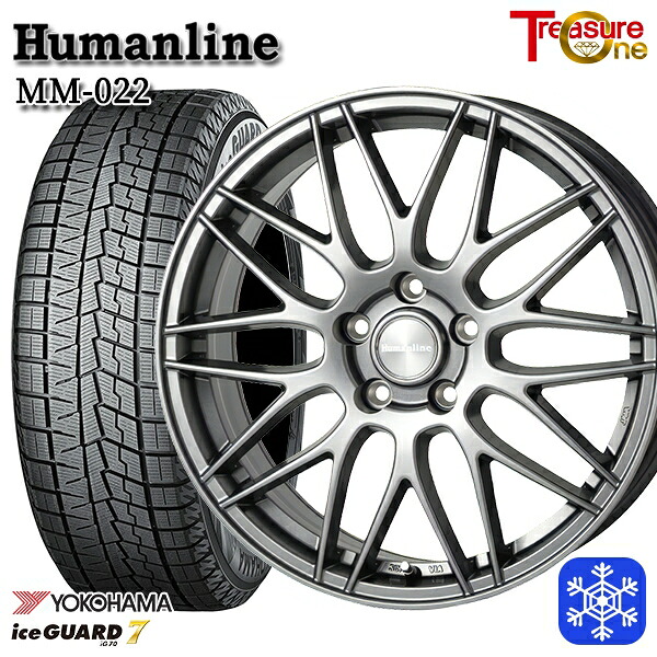 215/60R17 96Q SH系フォレスター 2024~2025年製 ヨコハマアイスガード7 IG70 トレジャーワン ヒューマンライン MM022 DG 17インチ 7.0J 5H100 スタッドレスタイヤホイール4本セット|エムオートギャラリー