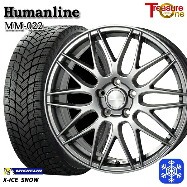 【新品 スタッドレス1台分4本セット】 225/40R18 キックス マツダ3 2024～2025年製 ミシュラン エックスアイススノー トレジャーワン ヒューマンライン MM022 DG 18インチ 7.5J 5H114.3