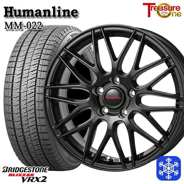 185/60R15 シエンタ(170系) 2024年製 ブリヂストン ブリザック VRX2 トレジャーワン ヒューマンライン MM022 BK 15インチ 6.0J 5H100 スタッドレスタイヤホイール4本セット|エムオートギャラリー