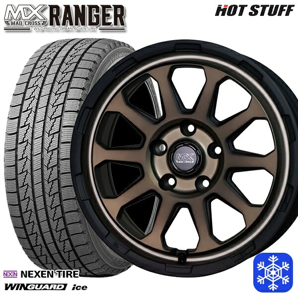 【新品 スタッドレス1台分4本セット】 215/65R16 98Q アルファード ヴェルファイア 2024~2025年製 ネクセン ウィンガードアイス HotStuff マッドクロス レンジャー マットブロンズ 16インチ 7.0J 5H114.3