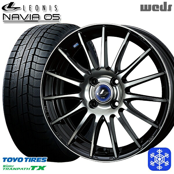 【新品 スタッドレス1台分4本セット】 185/65R15 アクア ノート フィット 2023～2024年製 トーヨー ウィンター トランパス TX Wedd ウェッズ レオニス ナヴィア05 BPB 15インチ 5.5J 4H100