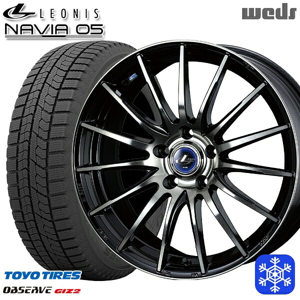 205/60R16 エスティマ マツダ3 2023~2024年製 トーヨー オブザーブ ギズ2 Wedd ウェッズ レオニス ナヴィア05 BPB 16インチ 6.5J 5H114.3 スタッドレスタイヤホイール4本セット|エムオートギャラリー