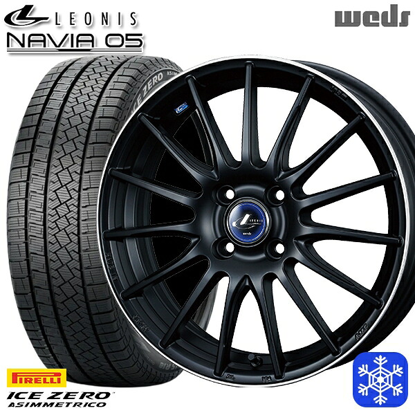 【新品 スタッドレス1台分4本セット】 185/60R15 ヤリス ヴィッツ 2022～2023年製 ピレリ アイスゼロアシンメトリコ Wedd ウェッズ レオニス ナヴィア05 MBP 15インチ 5.5J 4H100
