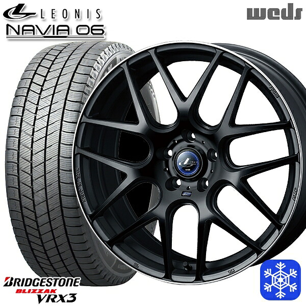 235/50R18 アルファード ヴァルファイア 2024~2025年製 ブリヂストン ブリザック VRX3 Weds ウェッズ レオニス ナヴィア06 MBP 18インチ 7.0J 5H114.3 スタッドレスタイヤホイール4本セット|エムオートギャラリー