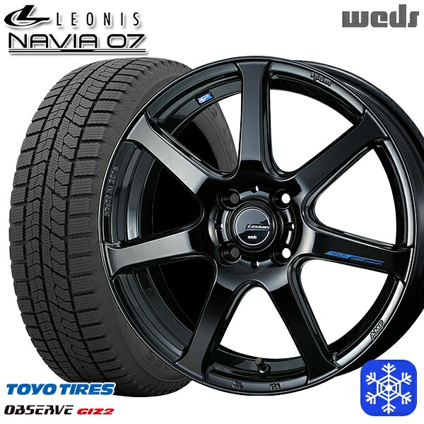 175/60R16 アクア クロスビー 2025年製 トーヨー オブザーブ ギズ2 Weds ウェッズ レオニス ナヴィア07 PBK 16インチ 6.0J 4H100 スタッドレスタイヤホイール4本セット｜エムオートギャラリー