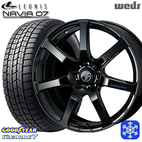225/55R17 アテンザ スカイライン 2023～2024年製 グッドイヤー アイスナビ7 NAVI7 Weds ウェッズ レオニス ナヴィア07 PBK 17インチ 7.0J 5H114.3 スタッドレスタイヤホイール4本セット｜エムオートギャラリー 100,210円