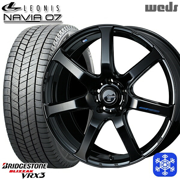 235/50R18 アルファード ヴァルファイア 2024~2025年製 ブリヂストン ブリザック VRX3 Weds ウェッズ レオニス ナヴィア07 PBK 18インチ 7.0J 5H114.3 スタッドレスタイヤホイール4本セット|エムオートギャラリー