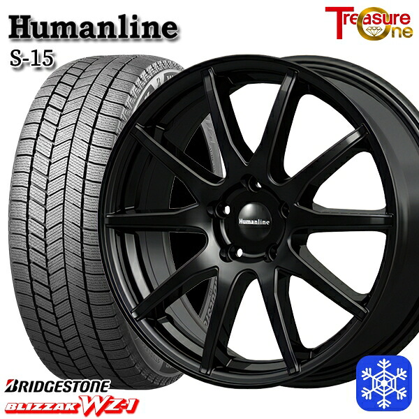 235/50R18 アルファード ヴァルファイア 2025~2026年製 ブリヂストン ブリザック WZ1 トレジャーワン ヒューマンライン S15 BK 18インチ 7.0J 5H114.3 スタッドレスタイヤホイール4本セット|エムオートギャラリー