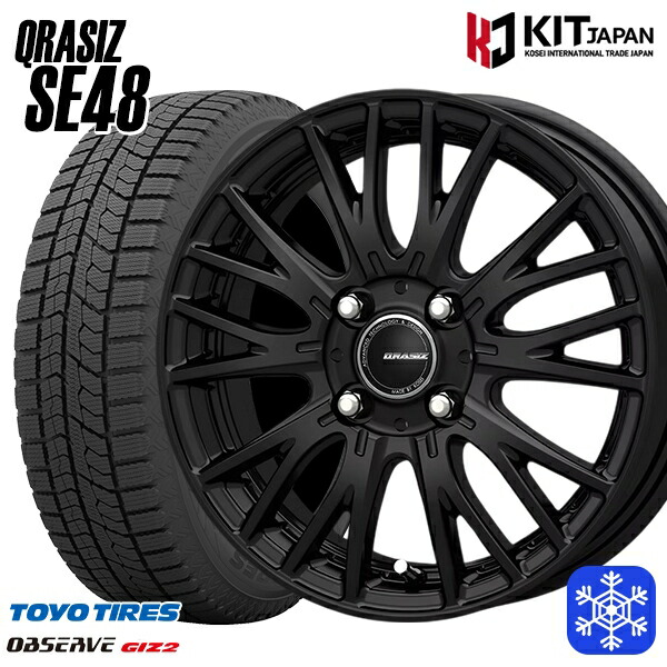 165/70R14 デミオ アクア スペイド 2023～2024年製 トーヨー オブザーブ ギズ2 KOSEI クレイシズ SE48 ブラック 14インチ 5.0J 4H100 スタッドレスタイヤホイール4本セット｜エムオートギャラリー