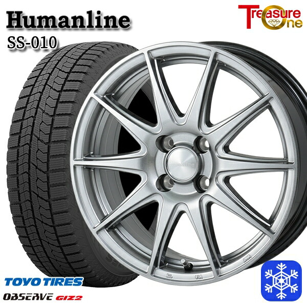 185/65R15 アクア ノート フィット 2024~2025年製 トーヨー オブザーブ ギズ2 トレジャーワン ヒューマンライン SS010 DG 15インチ 5.5J 4H100 スタッドレスタイヤホイール4本セット|エムオートギャラリー