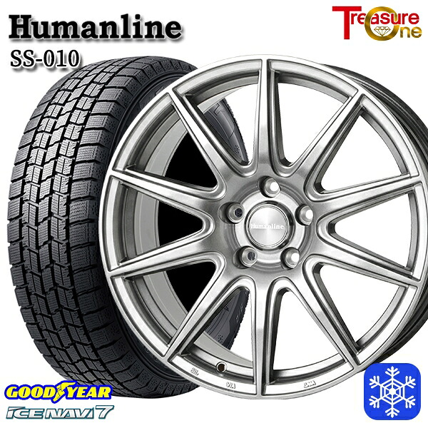 235/50R18 アルファード ヴァルファイア 2023~2024年製 グッドイヤー アイスナビ7 NAVI7 トレジャーワン ヒューマンライン SS010 DG 18インチ 7.0J 5H114.3 スタッドレスタイヤホイール4本セット|エムオートギャラリー