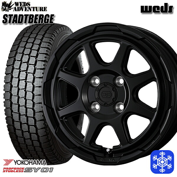 145/80R12 80/78N 2024～2025年製 ヨコハマ SY01 Weds ウェッズ スタッドベルグ MB 12インチ 3.5J 4H100 スタッドレスタイヤホイール4本セット｜エムオートギャラリー