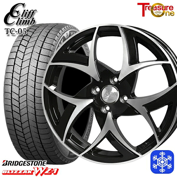 185/60R15 ヤリス ヴィッツ 2025~2026年製 ブリヂストン ブリザック WZ1 トレジャーワン クリフクライム TC05 BP 15インチ 5.5J 4H100 スタッドレスタイヤホイール4本セット|エムオートギャラリー