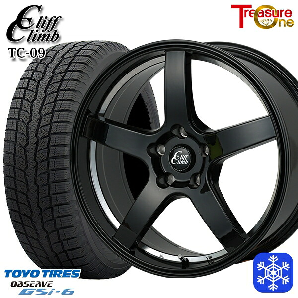 225/60R18 RAV4 NX 2024～2025年製 トーヨー オブザーブ GSi6 トレジャーワン クリフクライム TC09 BK 18インチ 8.0J 5H114.3 スタッドレスタイヤホイール4本セット｜エムオートギャラリー