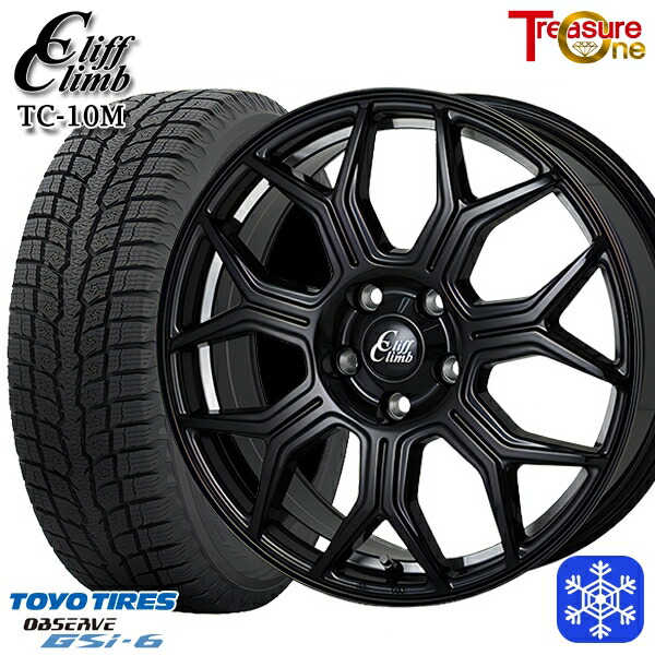 【新品 スタッドレス1台分4本セット】 225/60R18 RAV4 NX 2022～2023年製 トーヨー オブザーブ GSi-6 トレジャーワン クリフクライム TC10M BK 18インチ 8.0J 5H114.3