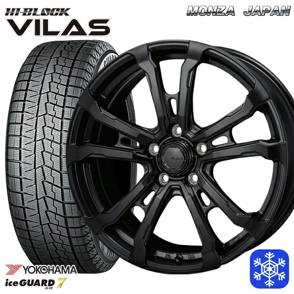 【新品 スタッドレス1台分4本セット】 235/50R18 アルファード ヴァルファイア 数量限定 2022年製 ヨコハマアイスガード7 IG70 MONZA ハイブロック ヴィラス サテンブラック 18インチ 7.5J 5H114.3