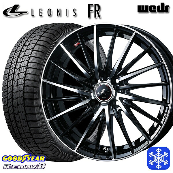 【新品 スタッドレス1台分4本セット】 175/60R16 アクア クロスビー 2024～2025年製 グッドイヤー アイスナビ8 NAVI8 Weds ウェッズ レオニス FR PBMC 16インチ 6.0J 4H100