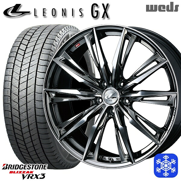 215/60R17 96Q アルファード ヴェルファイア 2025年製 ブリヂストン ブリザック VRX3 Weds ウェッズ レオニス GX BMCMC 17インチ 7.0J 5H114.3 スタッドレスタイヤホイール4本セット|エムオートギャラリー