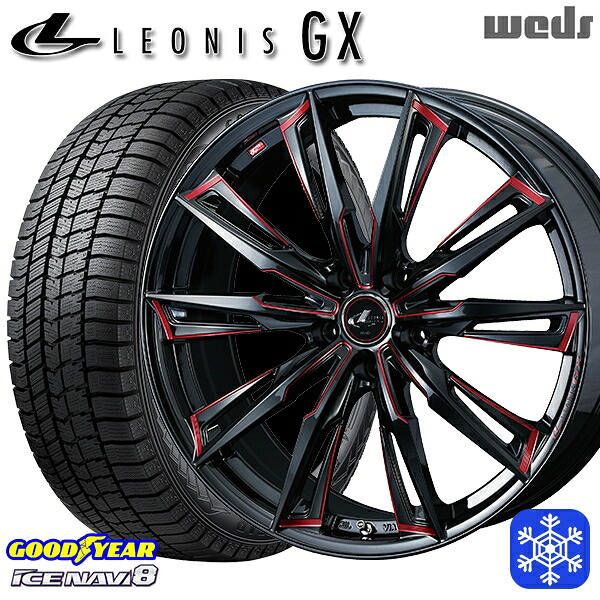 195/60R17 60系プリウス 2024~2025年製 グッドイヤー アイスナビ8 NAVI8 Weds ウェッズ レオニス GX BK/SC 17インチ 7.0J 5H114.3 スタッドレスタイヤホイール4本セット|エムオートギャラリー