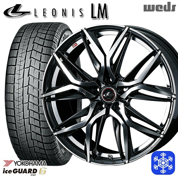 225/60R17 インプレッサ フォレスター 2023~2024年製 ヨコハマ アイスガード IG60 Weds ウェッズ レオニス LM PBMC 17インチ 7.0J 5H100 スタッドレスタイヤホイール4本セット|エムオートギャラリー