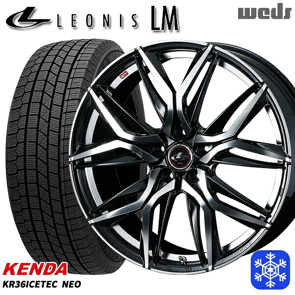 【新品 スタッドレス1台分4本セット】 235/55R18 RAV4 NX 2021～2023年製 ケンダ アイステックネオ KR36 Weds ウェッズ レオニス LM PBMC 18インチ 7.0J 5H114.3