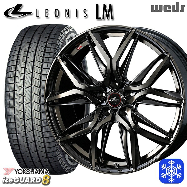 【新品 スタッドレス1台分4本セット】 215/60R16 ヤリスクロス ヴェゼル 2025年製 ヨコハマ アイスガード8 IG80 Weds ウェッズ レオニス LM PBMC/TI 16インチ 6.5J 5H114.3