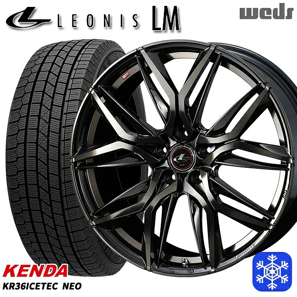 235/55R18 RAV4 NX 2023年製 ケンダ アイステックネオ KR36 Weds ウェッズ レオニス LM PBMC/TI 18インチ 7.0J 5H114.3 スタッドレスタイヤホイール4本セット|エムオートギャラリー