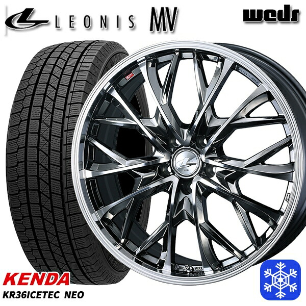 【新品 スタッドレス1台分4本セット】 235/55R18 RAV4 NX 2023年製 ケンダ アイステックネオ KR36 Weds ウェッズ レオニス MV BMCMC 18インチ 7.0J 5H114.3
