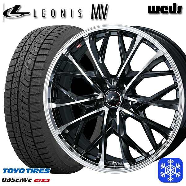 215/60R16 ヤリスクロス ヴェゼル 2023～2024年製 トーヨー オブザーブ ギズ2 Weds ウェッズ レオニス MV PBMC 16インチ 6.5J 5H114.3 スタッドレスタイヤホイール4本セット｜エムオートギャラリー