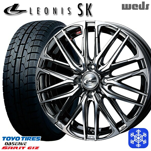 【新品 スタッドレス1台分4本セット】 195/55R16 カローラ フィット 2023年製 トーヨー ガリット ギズ Weds ウェッズ レオニス SK BMCMC 16インチ 6.0J 4H100