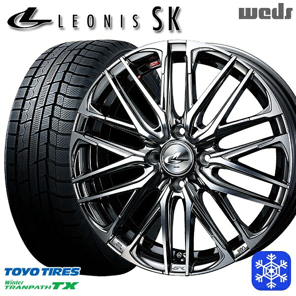【新品 スタッドレス1台分4本セット】 165/65R15 タフト ソリオ 2023～2024年製 トーヨー ウィンタートランパス TX Weds ウェッズ レオニス SK BMCMC 15インチ 4.5J 4H100