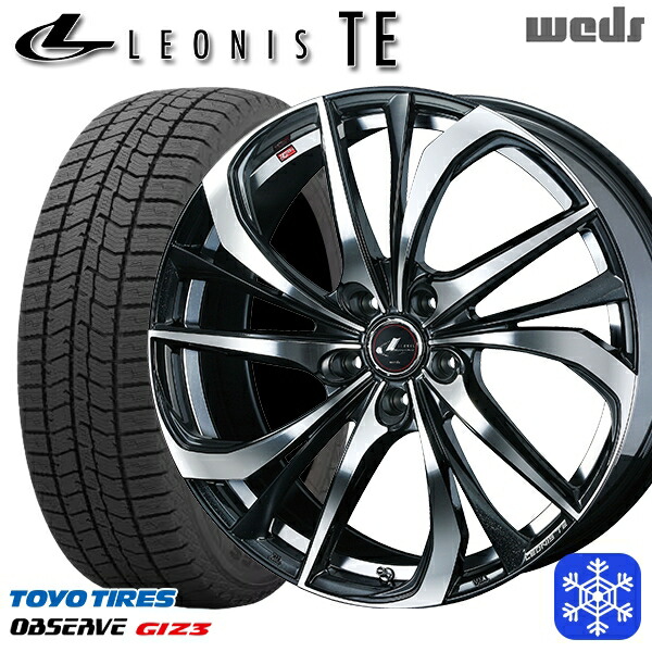 225/50R18 ヴェゼル エクストレイル 2024~2025年製 トーヨー オブザーブ ギズ3 Weds ウェッズ レオニス TE PBMC 18インチ 7.0J 5H114.3 スタッドレスタイヤホイール4本セット|エムオートギャラリー