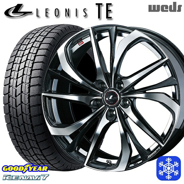 【新品 スタッドレス1台分4本セット】 225/45R18 クラウン レヴォーグ 2023～2024年製 グッドイヤー アイスナビ7 NAVI7 Weds ウェッズ レオニス TE PBMC 18インチ7.0J 5H114.3