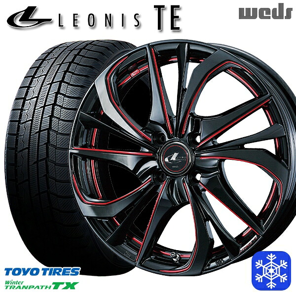 165/60R15 ハスラー ソリオ 2023～2024年製 トーヨー ウィンター トランパス TX Weds ウェッズ レオニス TE BK/SC 15インチ 4.5J 4H100 スタッドレスタイヤホイール4本セット｜エムオートギャラリー