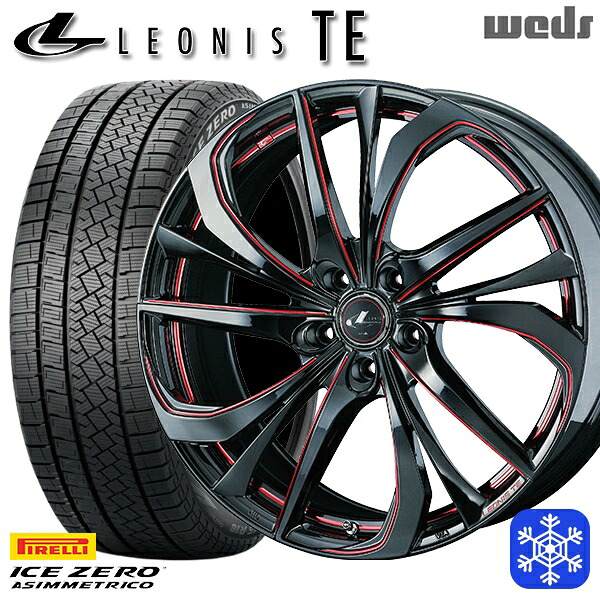 【新品 スタッドレス1台分4本セット】 225/60R17 アルファード ヴェルファイア 2022～2023年製 ピレリ アイスゼロアシンメトリコ Weds ウェッズ レオニス TE BK/SC 17インチ 7.0J 5H114.3