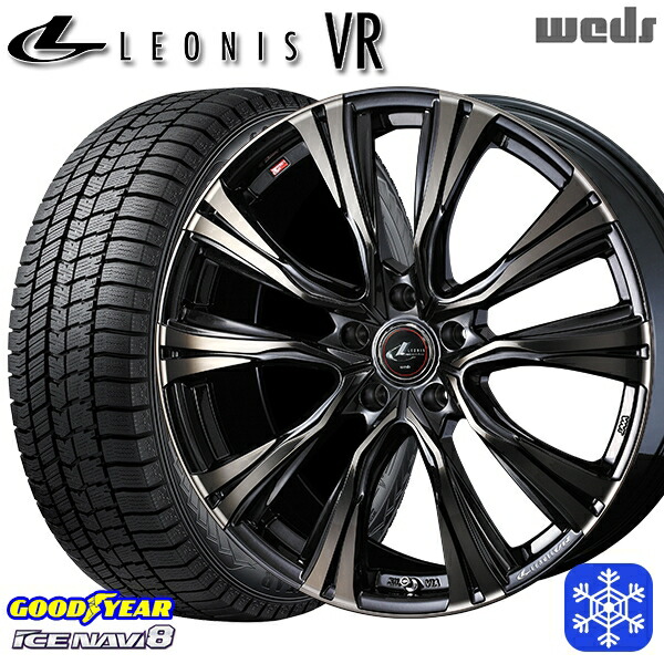 195/60R17 60系プリウス 2024～2025年製 グッドイヤー アイスナビ8 NAVI8 Weds ウェッズ レオニス VR PBMC/TI 17インチ 7.0J 5H114.3 スタッドレスタイヤホイール4本セット｜エムオートギャラリー