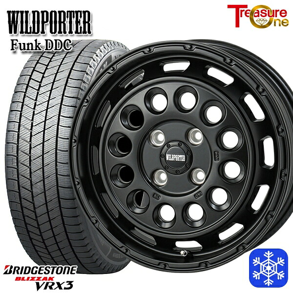 165/55R15 N-BOX タント 2024～2025年製 ブリヂストン ブリザック VRX3 トレジャーワン ワイルドポーターファンク DDC MBK 15インチ 5.0J 4H100 スタッドレスタイヤホイール4本セット｜エムオートギャラリー