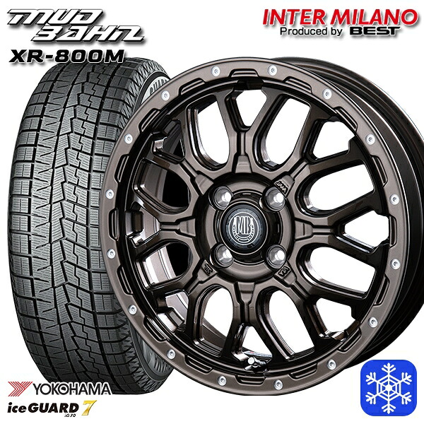 165/55R14 モコ ルークス 数量限定 2022年製 ヨコハマ アイスガード7 IG70 インターミラノ マッドバーン XR-800M GBR/PP 14インチ 4.5J 4H100 スタッドレスタイヤホイール4本セット|エムオートギャラリー