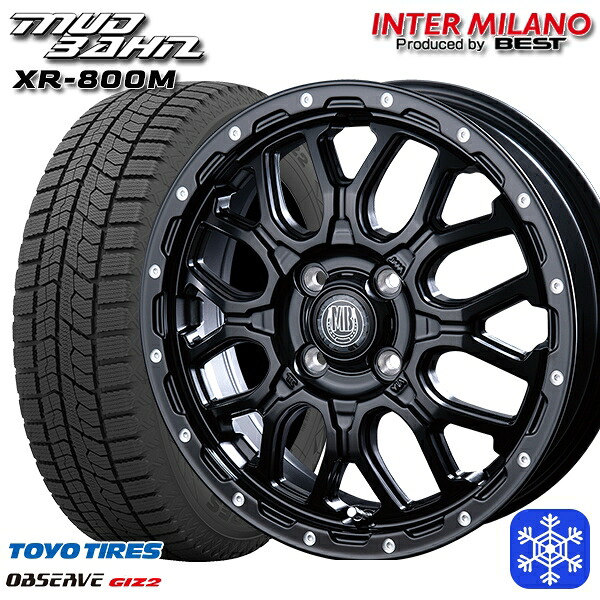 165/65R14 ハスラー ソリオ 数量限定 2022~2023年製 トーヨー オブザーブ ギズ2 インターミラノ マッドバーン XR-800M MBK/PP 14インチ 4.5J 4H100 スタッドレスタイヤホイール4本セット|エムオートギャラリー