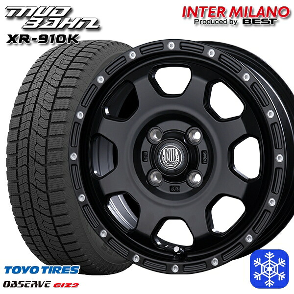 165/65R14 ハスラー ソリオ 数量限定 2022~2023年製 トーヨー オブザーブ ギズ2 インターミラノ マッドバーン XR-910K MBK/PP 14インチ 4.5J 4H100 スタッドレスタイヤホイール4本セット|エムオートギャラリー
