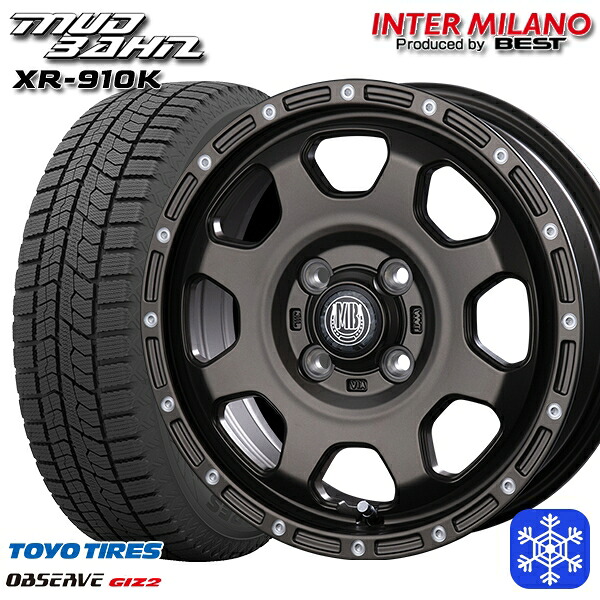 【新品 スタッドレス1台分4本セット】 165/60R15 ハスラー ソリオ 2025年製 トーヨー オブザーブ ギズ2 インターミラノ マッドバーン XR-910K MBR/PP 15インチ 4.5J 4H100