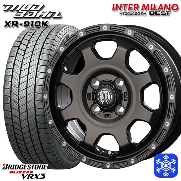 【新品 スタッドレス1台分4本セット】 165/65R15 タフト ソリオ 2024～2025年製 ブリヂストン ブリザック VRX3 インターミラノ マッドバーン XR-910K MBR/PP 15インチ 4.5J 4H100