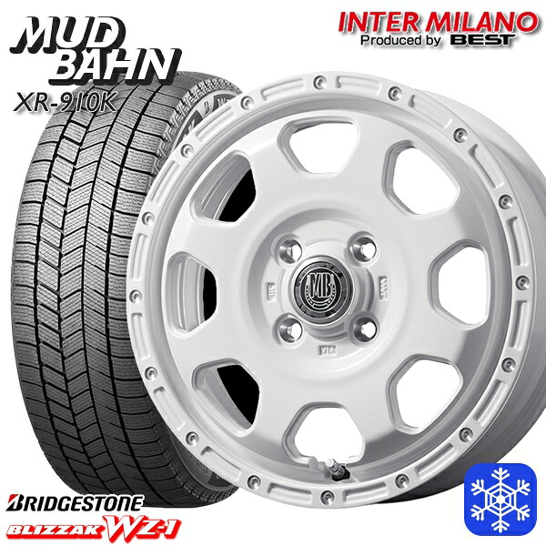 155/65R14 N-BOX タント 2025~2026年製 ブリヂストン ブリザック WZ1 インターミラノ マッドバーン XR-910K PWH/PP 14インチ 4.5J 4H100+45 スタッドレスタイヤホイール4本セット|エムオートギャラリー